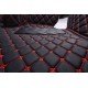 Cheap Black and Red Stitching Luxury Leather Diamond Car Mats UK