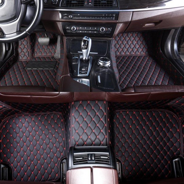 Cheap Volkswagen Virtus Luxury Leather Diamond Stitching Car Mats UK