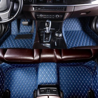 Cheap Blue Luxury Leather Diamond Car Mats UK