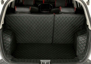 Cheap Black and Green Stitching Full Cover Luxury Leather Diamond Trunk Car Mats UK