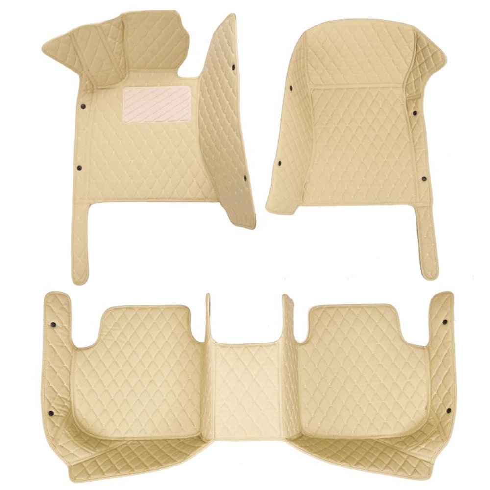 Beige Luxury Leather Diamond Car Mats for Nissan Fuga