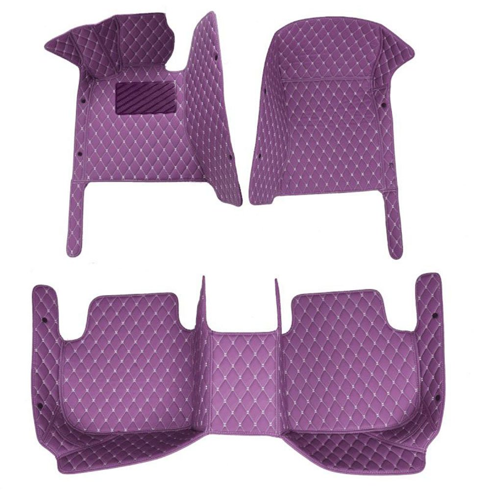 Purple Luxury Leather Diamond Car Mats for Volkswagen Virtus