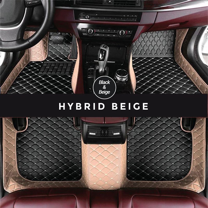 Black and Beige Hybrid Mode Premium Diamond Car Mats for Nissan Quest