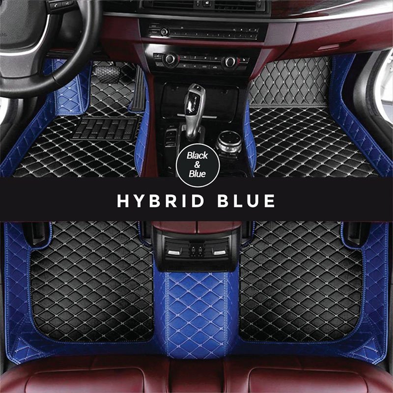 Black and Blue Hybrid Mode Premium Diamond Car Mats for Infiniti QX60